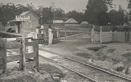 Valley Heights Railway Station c1878 - level crossing and gatehouse. Digital ID 17420_a014_a014000733